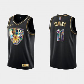 Dres Brooklyn Nets Kyrie Irving 11 Nike 2021-22 Crno Golden Edition 75th Anniversary Diamond Swingman